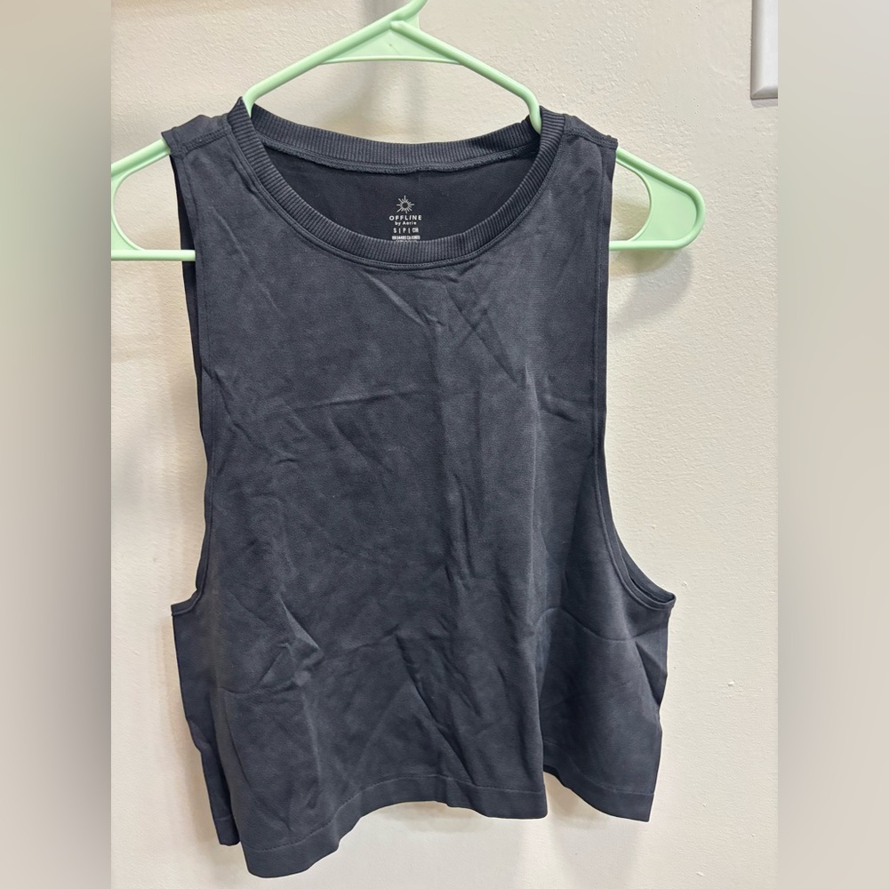 Offline by Aerie Charcoal Tank Top, Size S